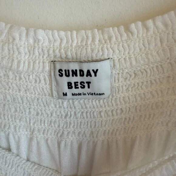 Sunday Best White Jocasta Off The Shoulder Mini Dress Size Medium - Picture 5 of 7